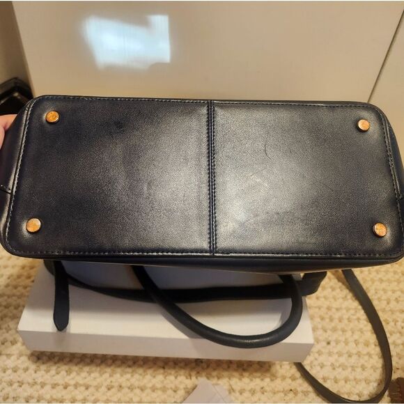 Radley London "Liverpool" Navy Blue  Leather Satchel/Crossbody Bag Ret.$348 - Picture 11 of 15